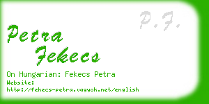 petra fekecs business card